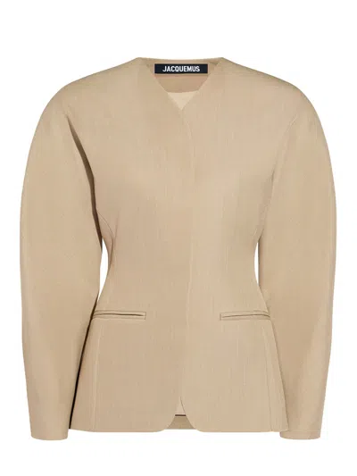 Jacquemus Ovalo Jacket In Beige