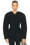 Jacquemus Belted Backless Casual Jacket In Black
