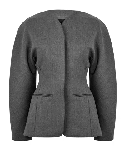 Jacquemus La Veste Ovalo Cardigan In Gray