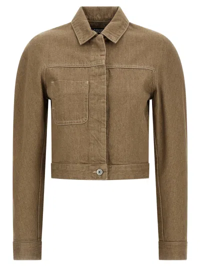 Jacquemus 'la Veste Ovalo Cargo' Jacket In Brown