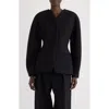 Jacquemus La Veste Ovalo Cady Collarless Jacket In Black