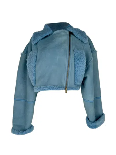 Pre-owned Jacquemus La Veste Paioù Cropped Jacket In Blue