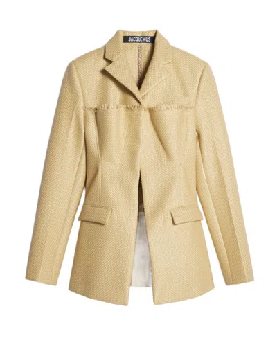 Jacquemus La Veste Palha Tailored Blazer In Nude