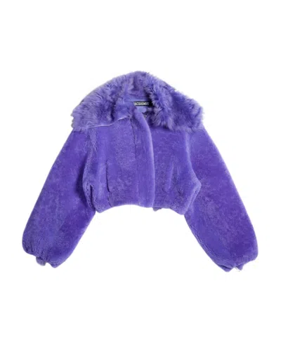 Jacquemus La Veste Pilone Shearling Jacket In Blue