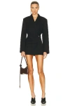 Jacquemus Tibau Asymmetric Double-breasted Grain De Poudre Wool Blazer In Black