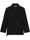 Jacquemus Crossover Double Breasted Blazer In 黑色