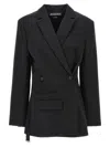 Jacquemus Tailored Double-breasted Blazer With Structured Shoulders In Black