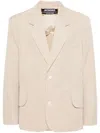 Jacquemus La Veste Titolo Blazer Jacket In Beige
