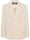 Jacquemus Titolo Linen And Wool Single-breasted Blazer In Beige