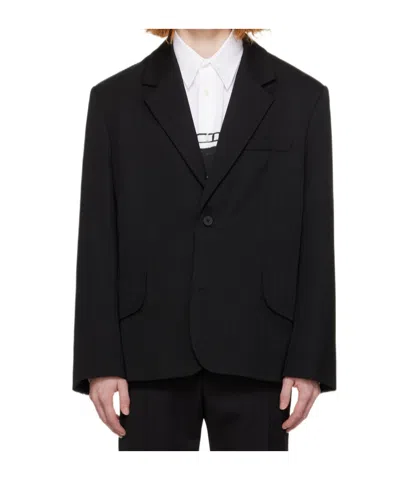 Jacquemus La Veste Titolo Button-down Suit Coat In Black