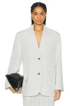 Jacquemus Les Sculptures Padded Shoulder Titolo Blazer In Light Grey