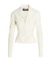 Jacquemus La Veste Zipped-up Jacket In White