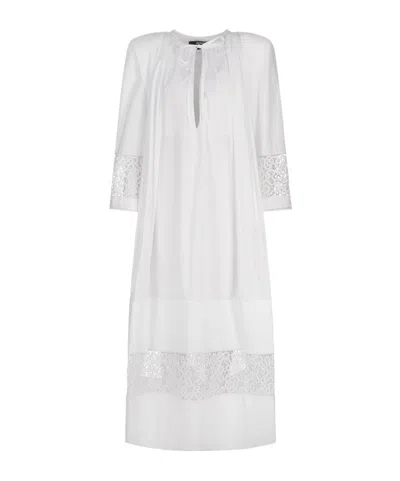 Jacquemus Lace Detailed Maman Long Dress In White