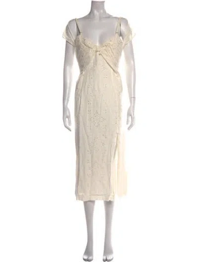 Pre-owned Jacquemus Lace Pattern Midi Length Dress In Neutrals