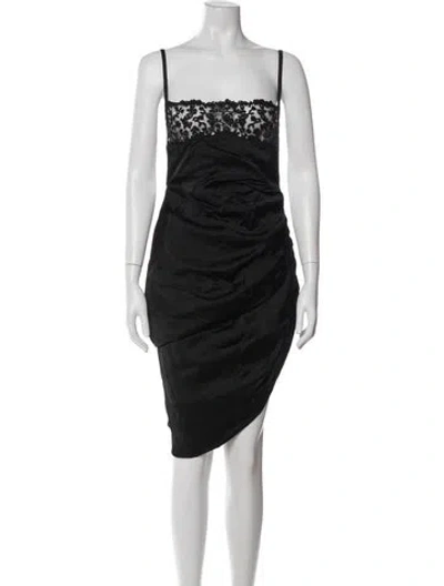 Pre-owned Jacquemus Lace Pattern Mini Dress In Black