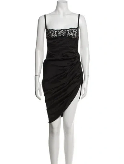 Pre-owned Jacquemus Lace Pattern Mini Dress In Black
