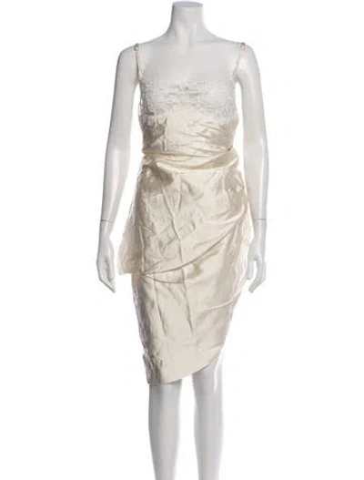 Pre-owned Jacquemus Lace Pattern Mini Dress W/ Tags In Neutrals