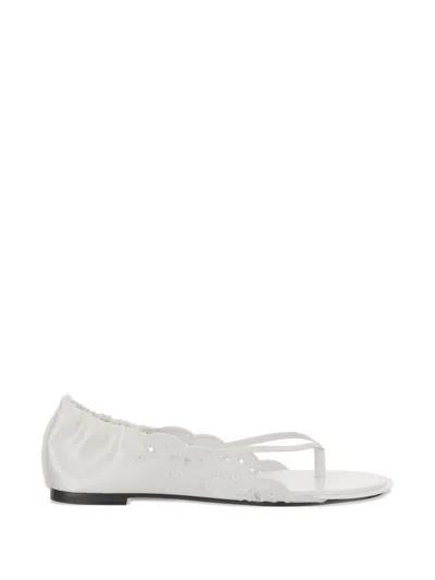 Jacquemus Lace Up Flat Shoes In White