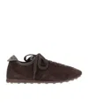 Jacquemus The Tennis Leather-trimmed Suede Sneakers In Brown