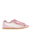 Jacquemus Les Tennis Suede And Leather Trimmed Mesh Sneakers In Pink