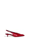 Jacquemus Lacquered Spool Heel Slingback Heel In Red