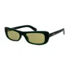 Jacquemus Ladies Black Rectangular Sunglasses Jac/55 ?3 In ["green"]