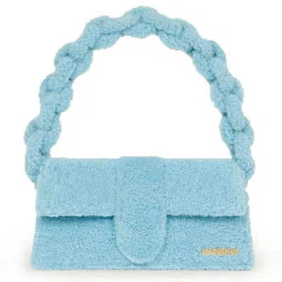 Jacquemus Le Bambidou Shearling Shoulder Bag In Blue