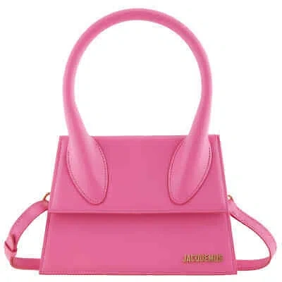 Pre-owned Jacquemus Ladies Pink Leather Le Chiquito Moyen Logo Handbag 213ba002 3060 434