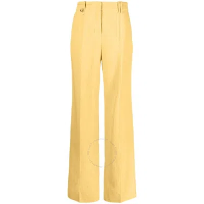 Jacquemus Ladies Yellow Le Pantalon Cordao Flared Trousers