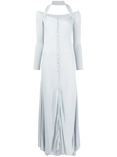 Jacquemus Lagoa Halterneck Dress In Blue