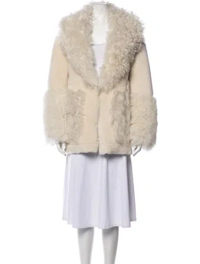 Pre-owned Jacquemus Lamb Fur Fur Coat W/ Tags In Neutrals