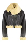 Jacquemus Lamb Shearling Aviator Jacket In Black