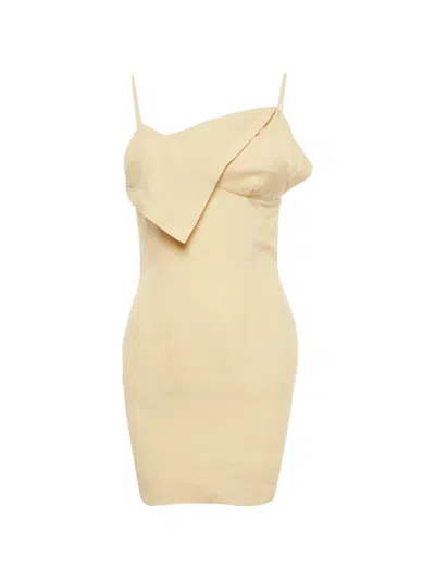 Pre-owned Jacquemus L'amour Backless Mini Dress In Neutral