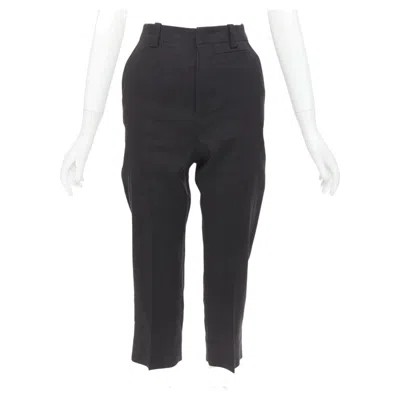 Pre-owned Jacquemus L'amour Black Hemp Wool High Rise Cropped Clam Digger Pants Fr34 Xs