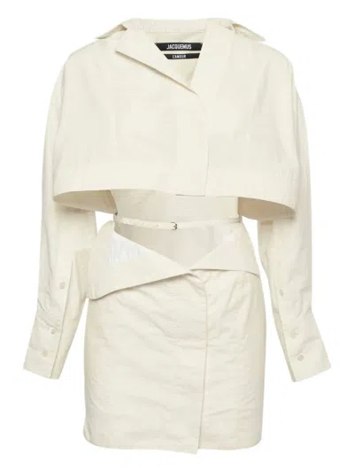 Pre-owned Jacquemus L'amour Mini Dress In Neutral