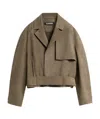 Jacquemus Cabana Leather Jacket Light Khaki In Green
