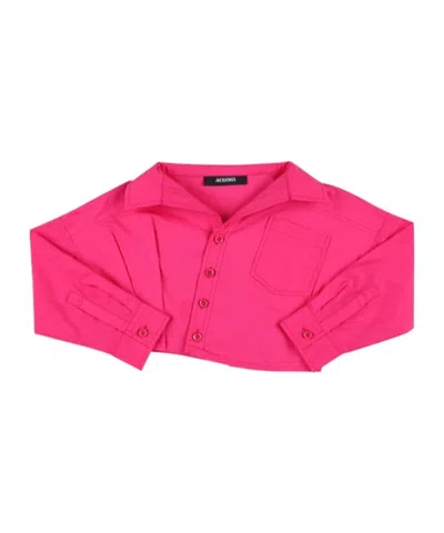 Jacquemus Lapel Long Sleeve Shirt In Pink