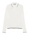 Jacquemus Lapel Long-sleeved Polo Shirt In White