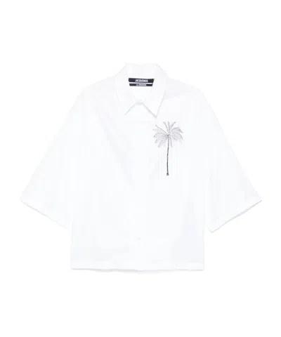 Jacquemus White Shirt With Front And Back Print