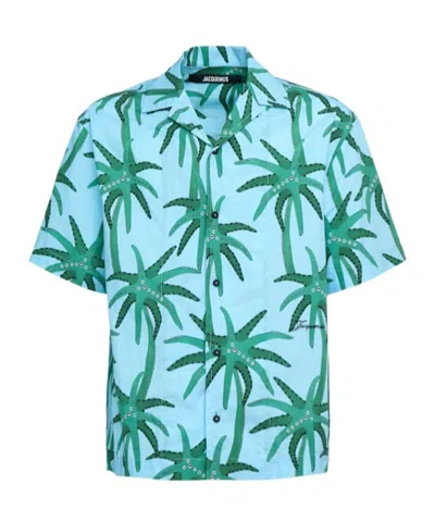 Jacquemus Floral-print Shirt In Blue