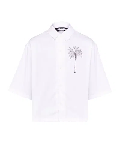 Jacquemus White Shirt With Front And Back Print