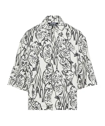 Jacquemus Men La Chemise Aloe Shirt In White