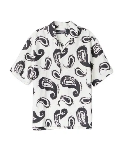 Jacquemus Men's Paisley-print Linen Bowling Shirt In Multi
