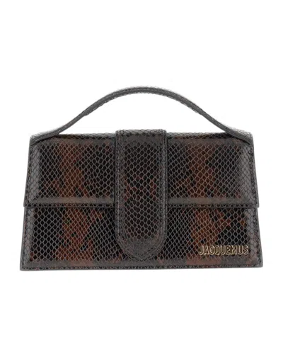 Jacquemus Large Bambino Crossbody Flap Bag In Brown