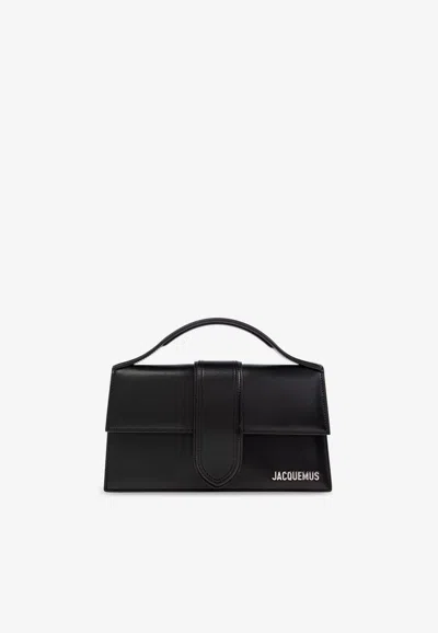 Jacquemus Large Bambino Leather Crossbody Bag In Black