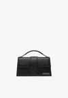 Jacquemus Large Bambino Leather Shoulder Bag In Black
