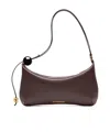 Jacquemus Womens Le Bisou Perle Leather Shoulder Bag Medium Brown In Brown