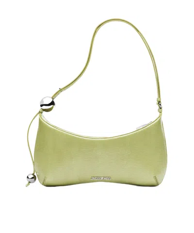 Jacquemus Large Beaded Shoulder Bag In Nude