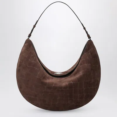 Jacquemus Large Brown Crocodile-effect Leather Ovalo Bag Women