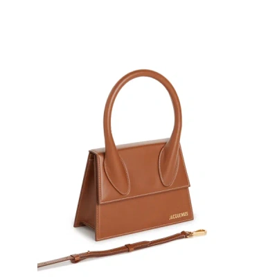 Jacquemus Large Chiquito Leather Bag In Brown